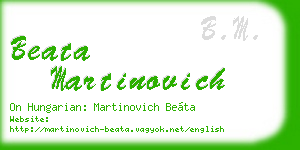 beata martinovich business card
